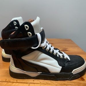 Givenchy black & white high top sneakers, size 37